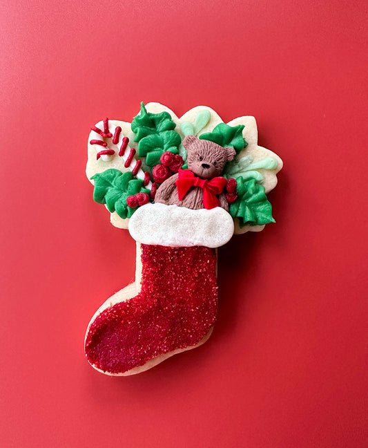 Teddy Bear Stocking Cookie