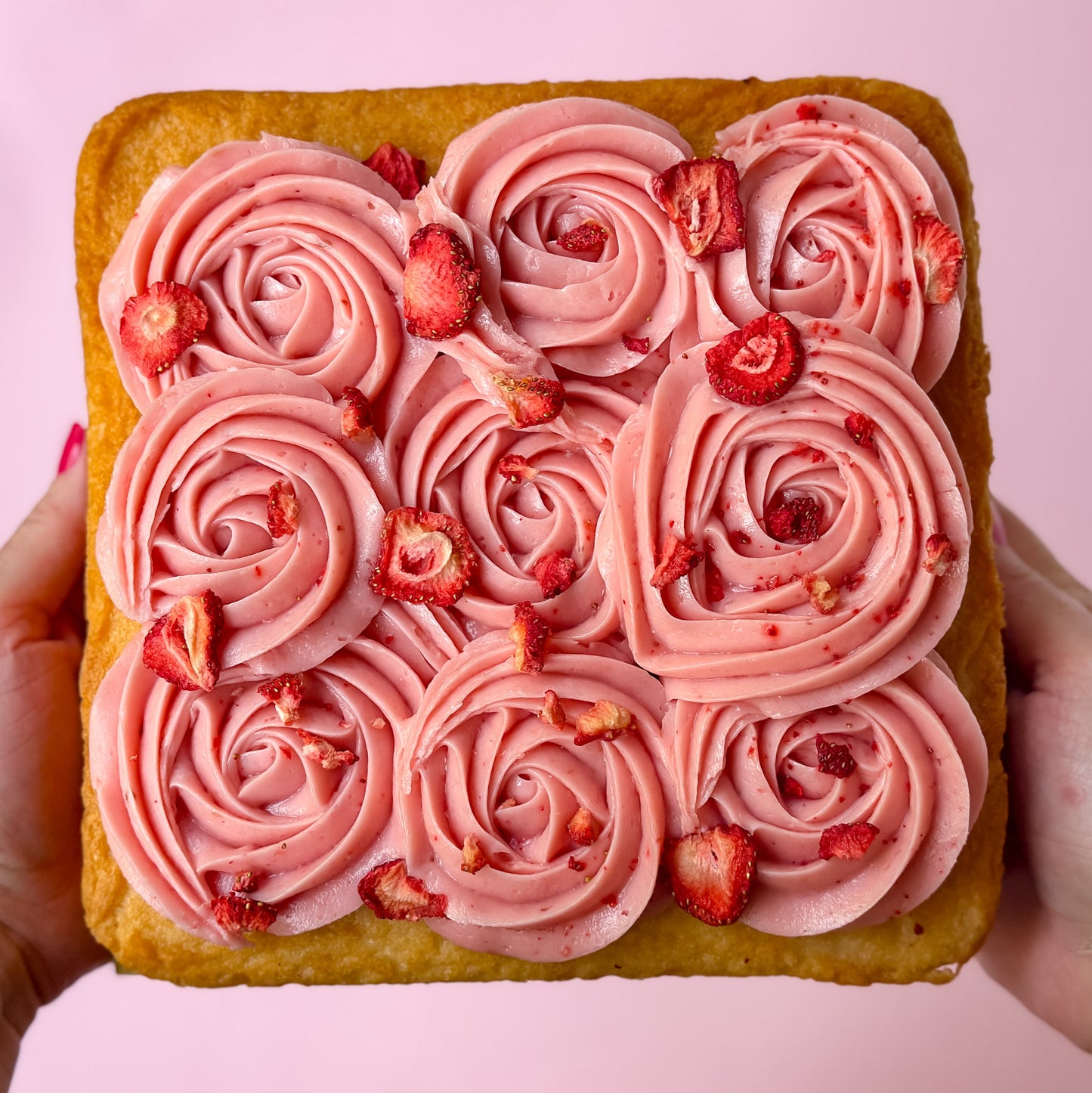 Vanilla Strawberry Snack Cake