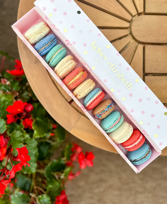 1 Dz Red, White and Blue Macarons