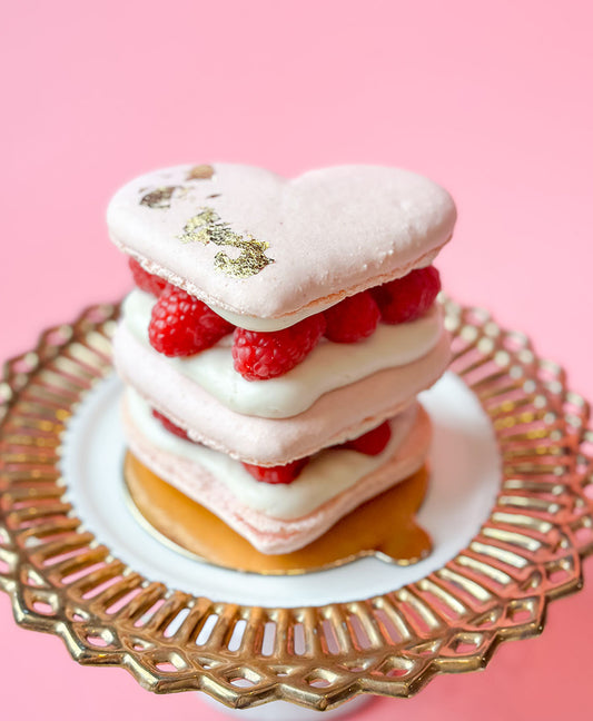 Double Decker Fresh Raspberry Macaron